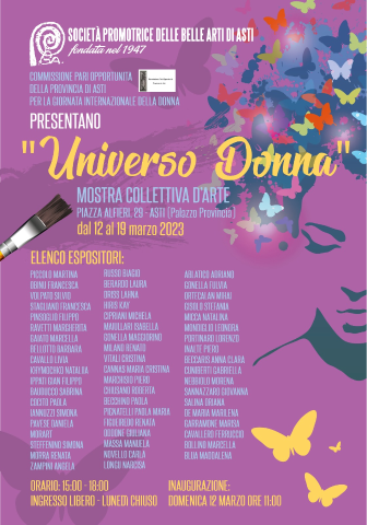 "Universo Donna": una mostra collettiva d'arte in Provincia di Asti per la Giornata Internazionale della Donna