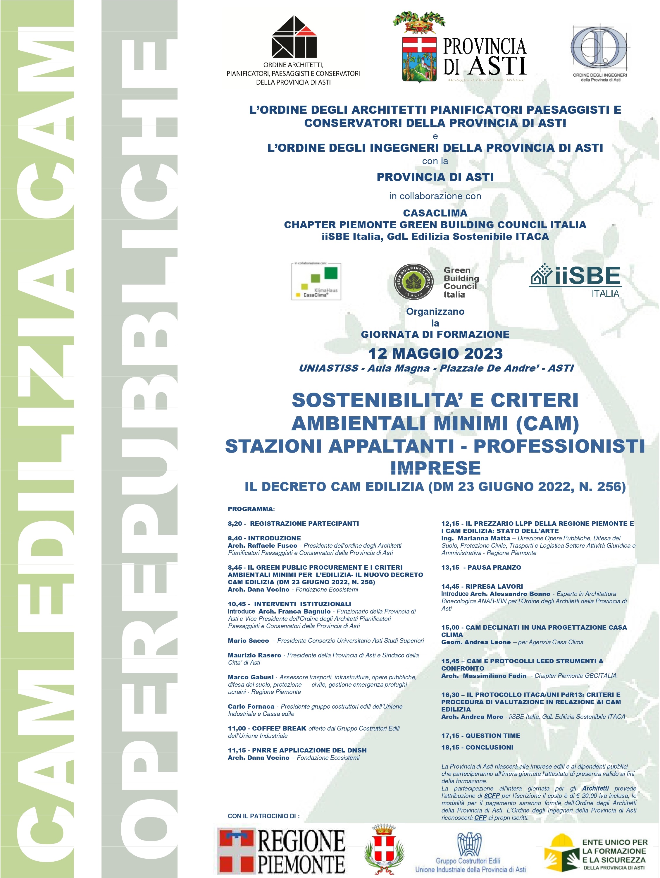 Convegno CAM Edilizia (12 maggio 2023) - Locandina